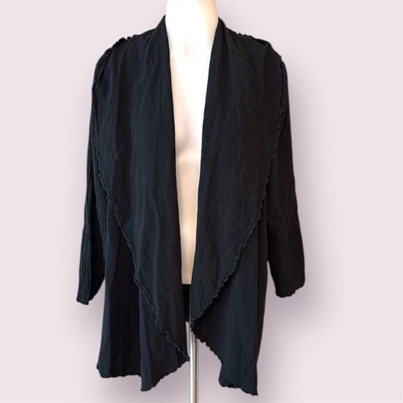 OH MY GAUZE! Lagenlook Ruffle Hem Open Front Cardigan - Picture 1 of 6
